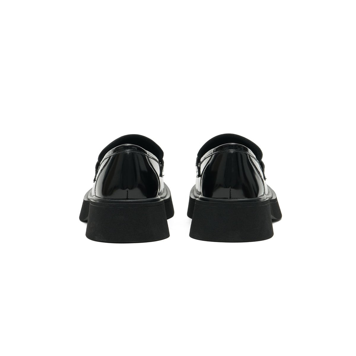Women’s Glossy Leather Platform Loafers – British Style Slip - Ons
