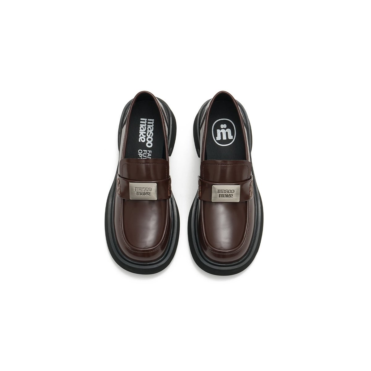 Women’s Glossy Leather Platform Loafers – British Style Slip - Ons