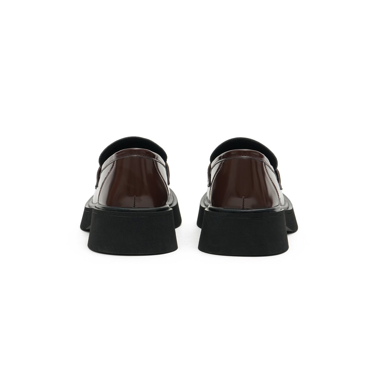 Women’s Glossy Leather Platform Loafers – British Style Slip - Ons