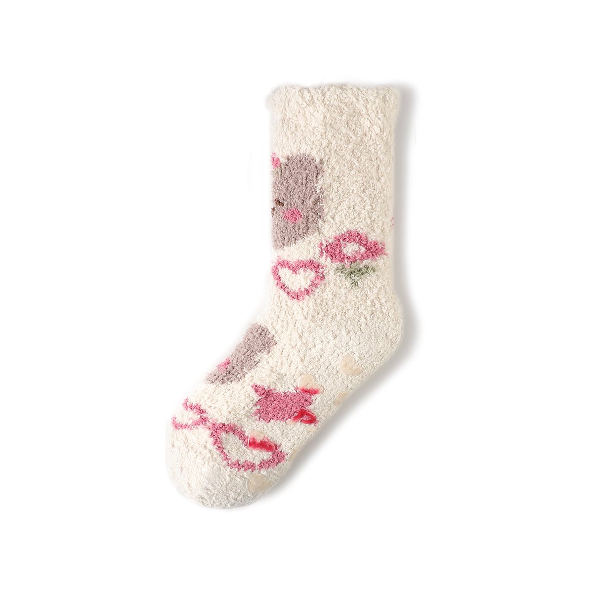 Women's Healing Cute Coral Velvet Mid - Calf Socks – 3 - Pair Autumn & Winter Set