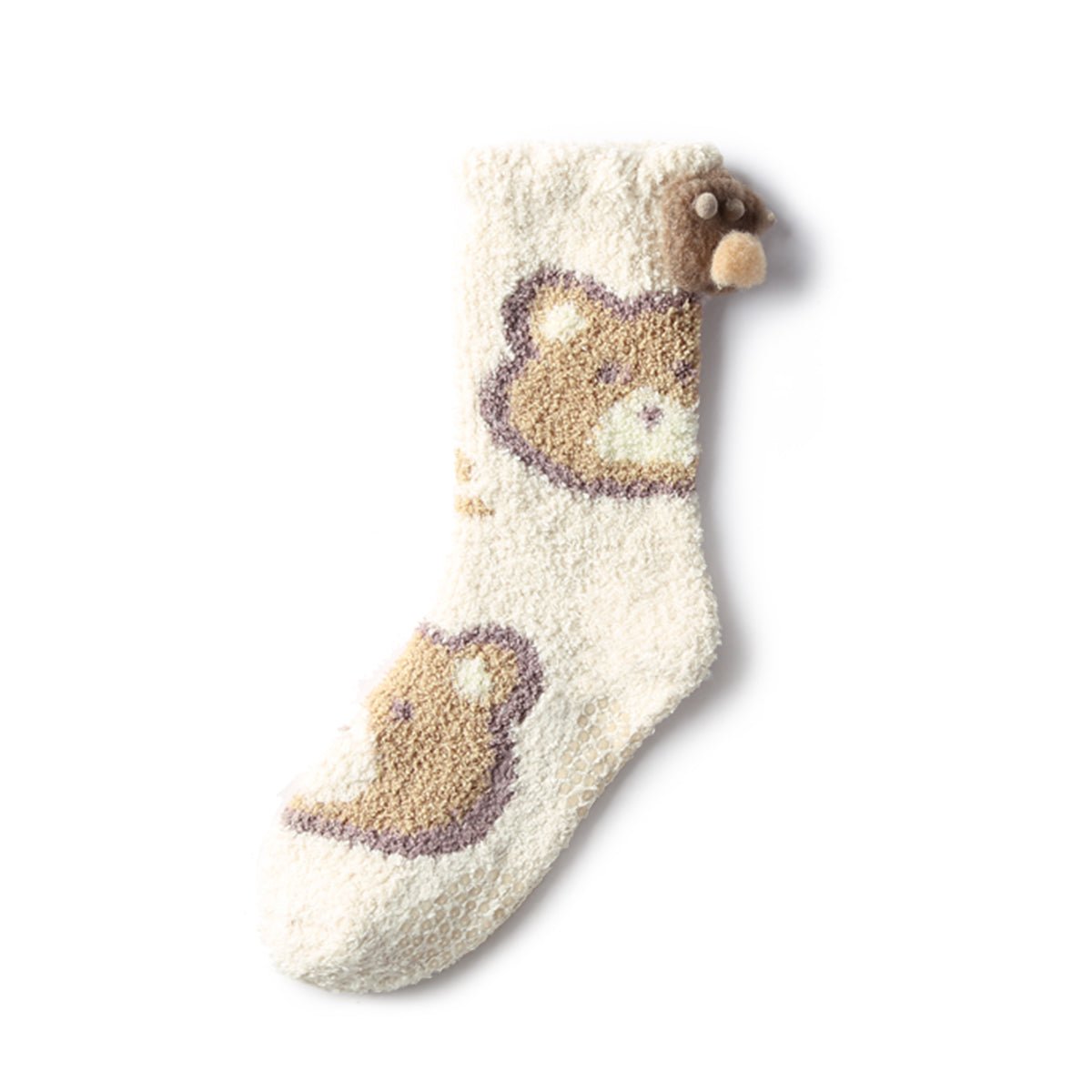 Women's Healing Cute Coral Velvet Mid - Calf Socks – 3 - Pair Autumn & Winter Set