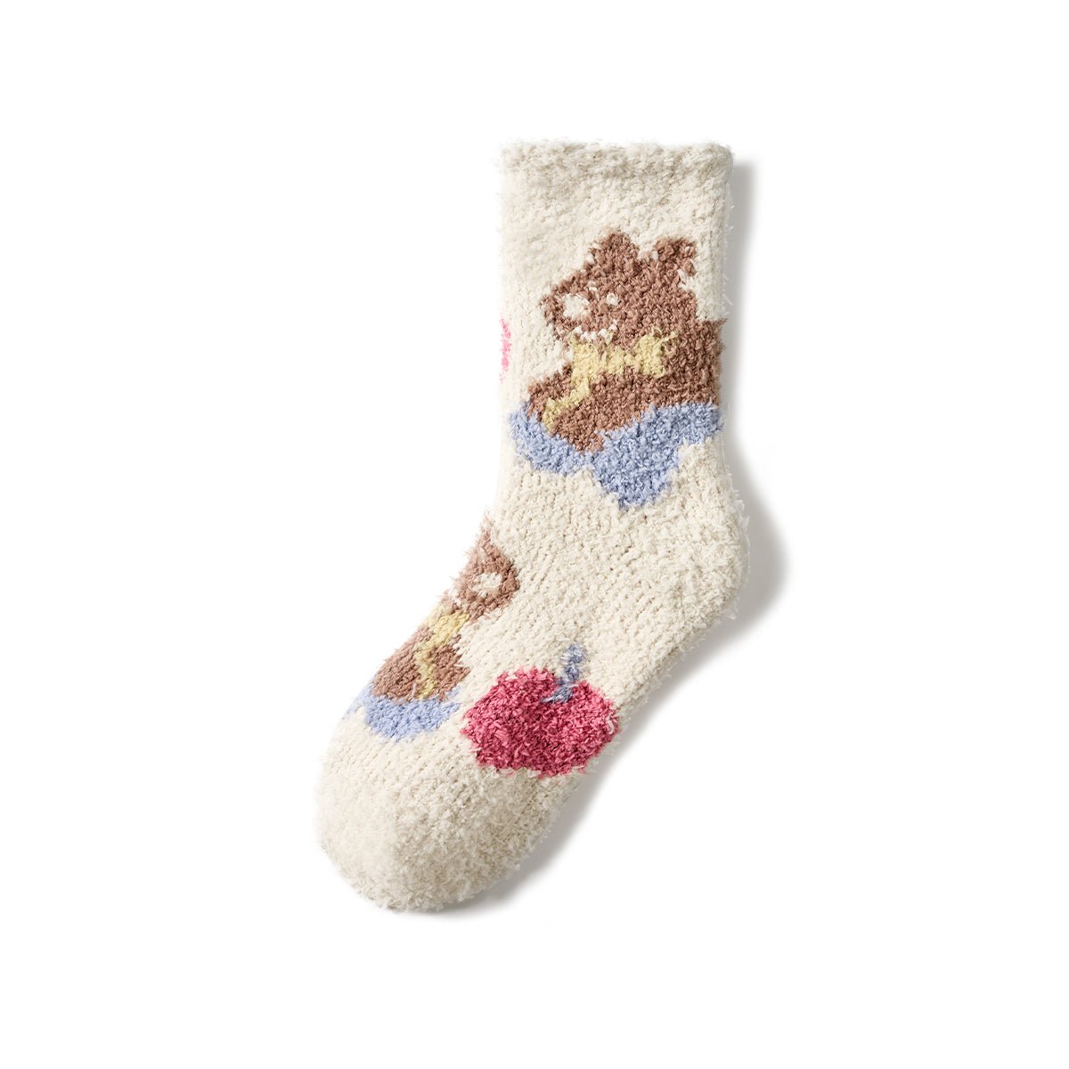 Women's Healing Cute Coral Velvet Mid - Calf Socks – 3 - Pair Autumn & Winter Set