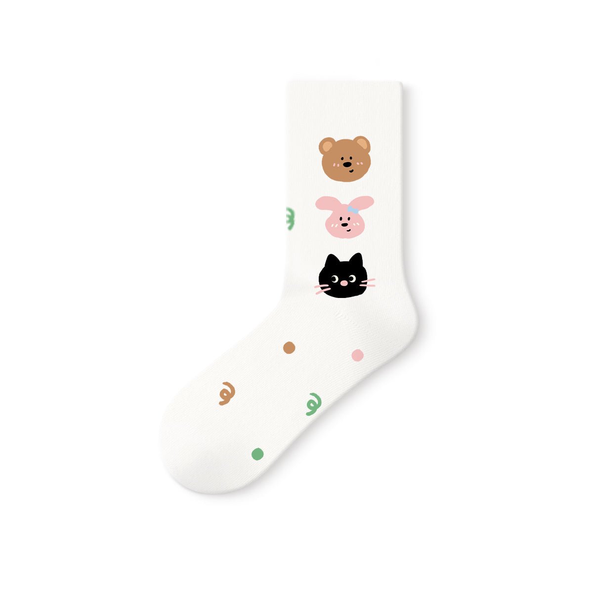 Women's Kawaii Animal Character Mid - Calf Socks - 5 Pair All - Season Set