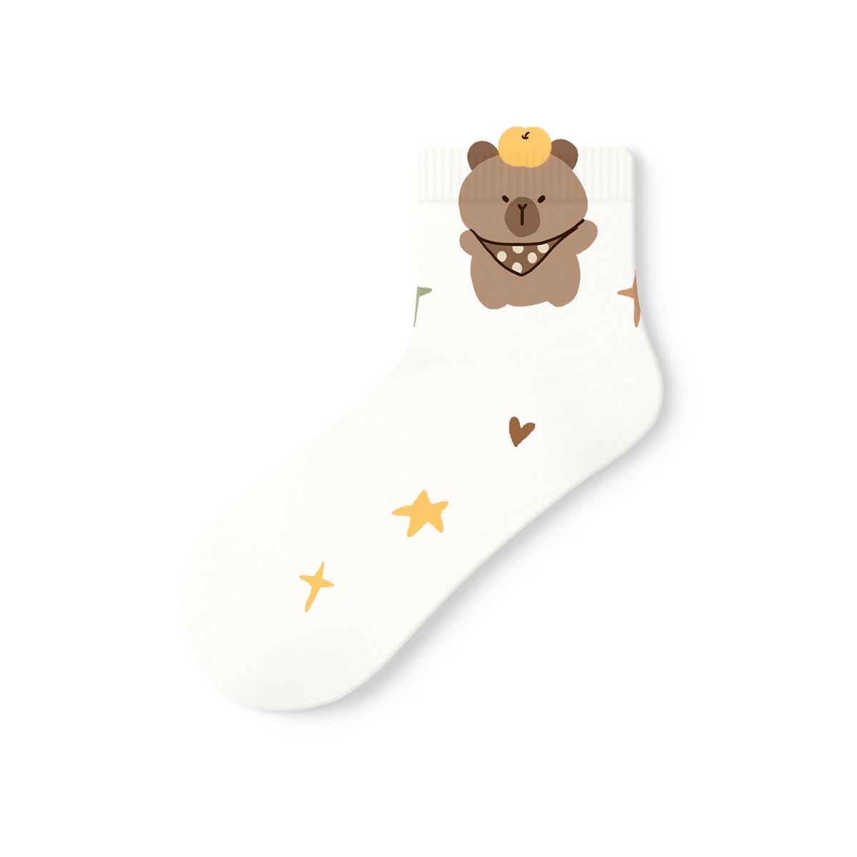 Women's Kawaii Animal Character Short Ankle Socks - 5 Pair Summer Set