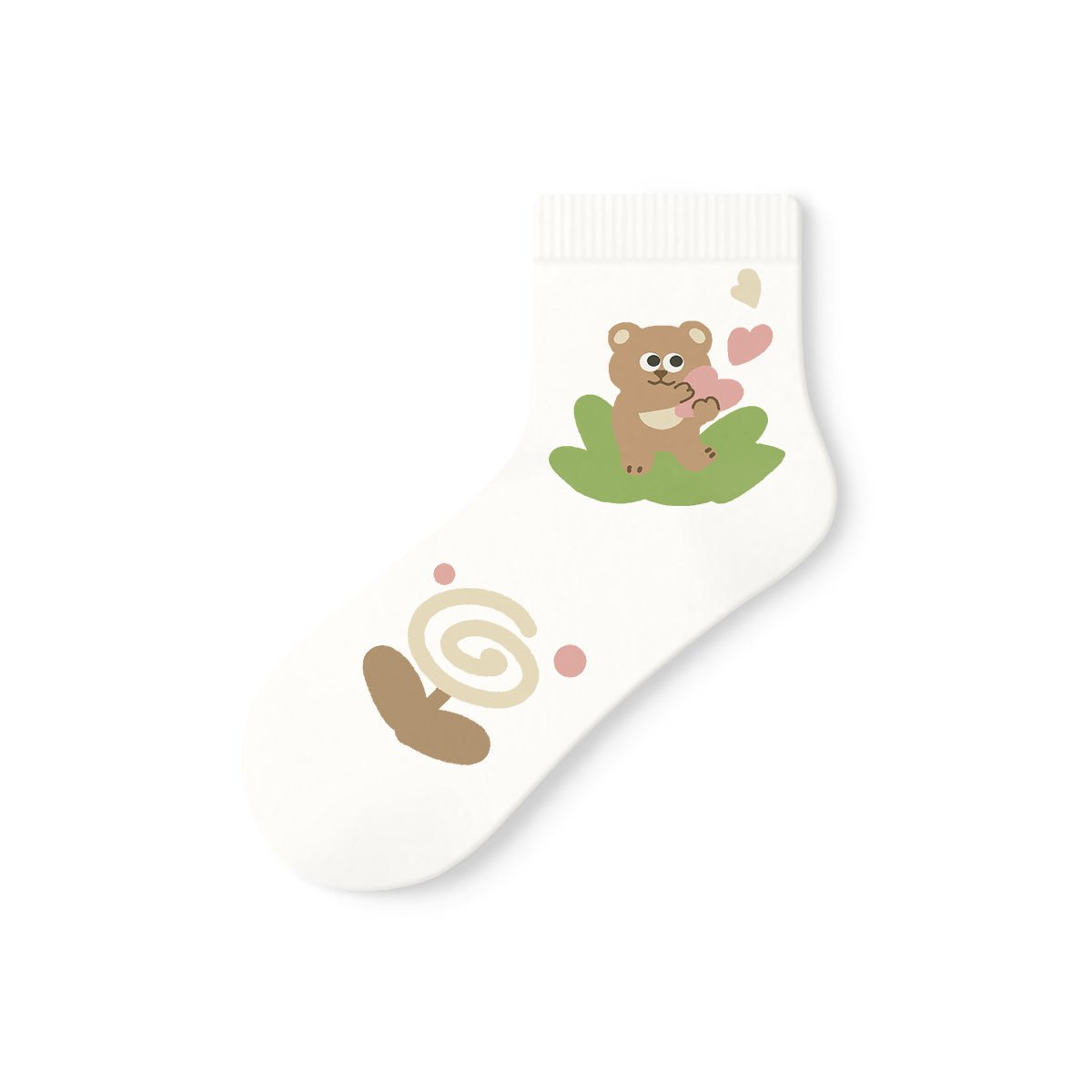 Women's Kawaii Animal Illustration Thin Crew Socks - 5 Pair Summer Set