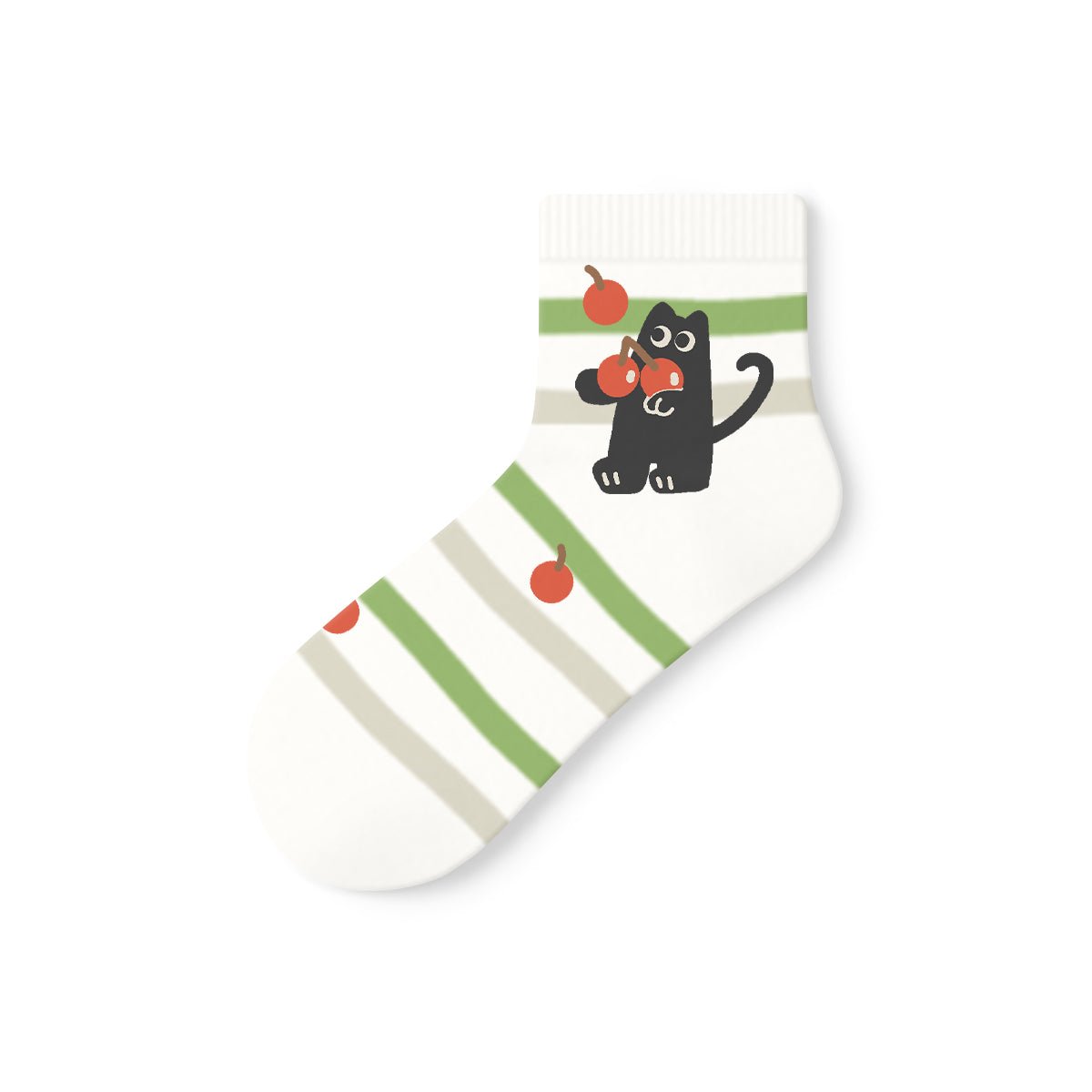 Women's Kawaii Animal Illustration Thin Crew Socks - 5 Pair Summer Set