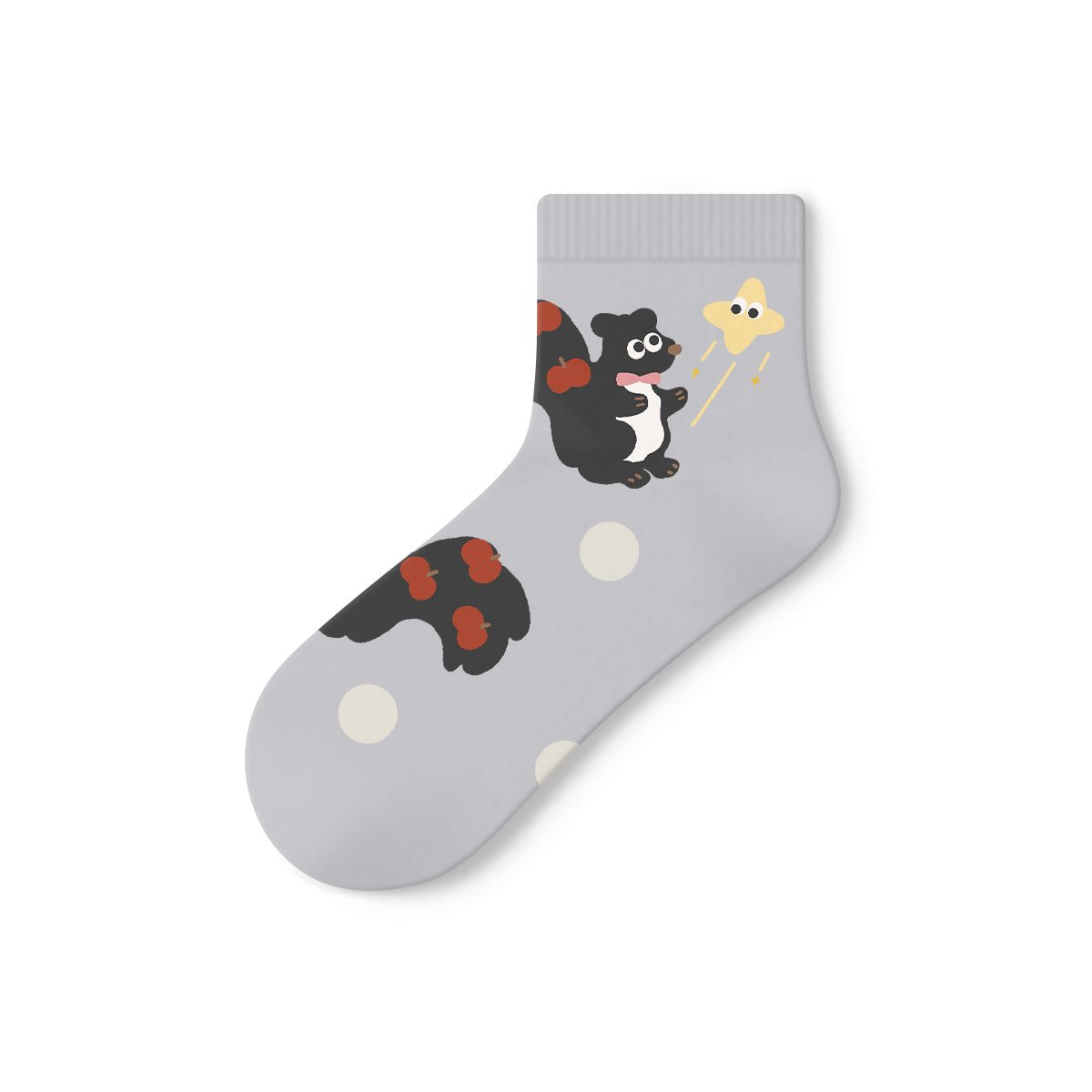 Women's Kawaii Animal Illustration Thin Crew Socks - 5 Pair Summer Set
