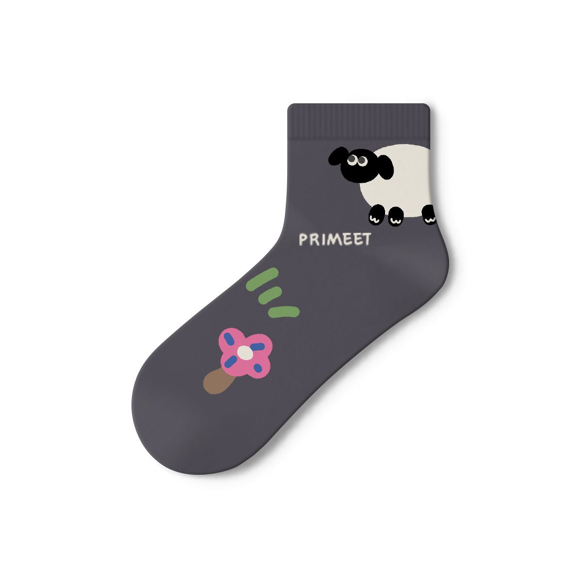 Women's Kawaii Animal Illustration Thin Crew Socks - 5 Pair Summer Set