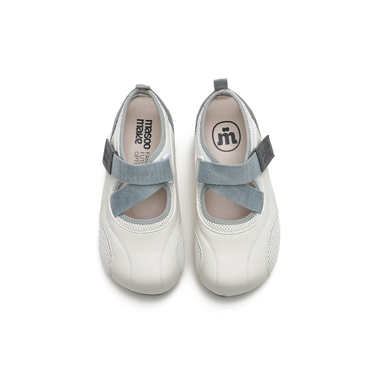 Women's Mesh Mary Jane Velcro Flats – Puff Toe Sport Shoes