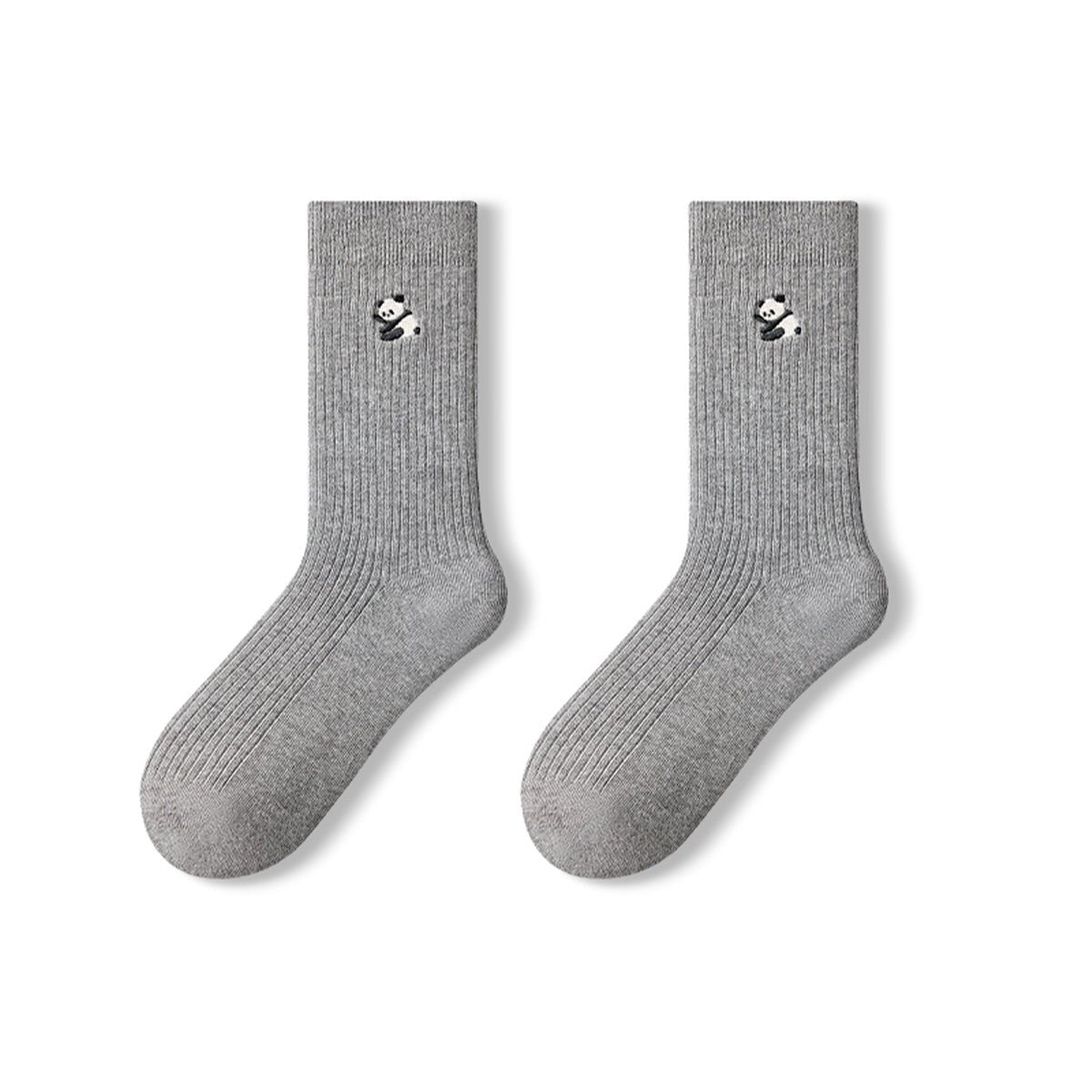 Women's Mini Animal Embroidery Ribbed Crew Socks - 5 Pair All - Season Set