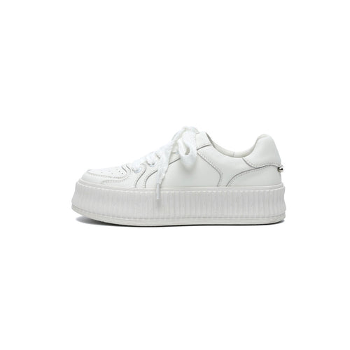 Women's Minimalist Platform Sneakers – White Leather