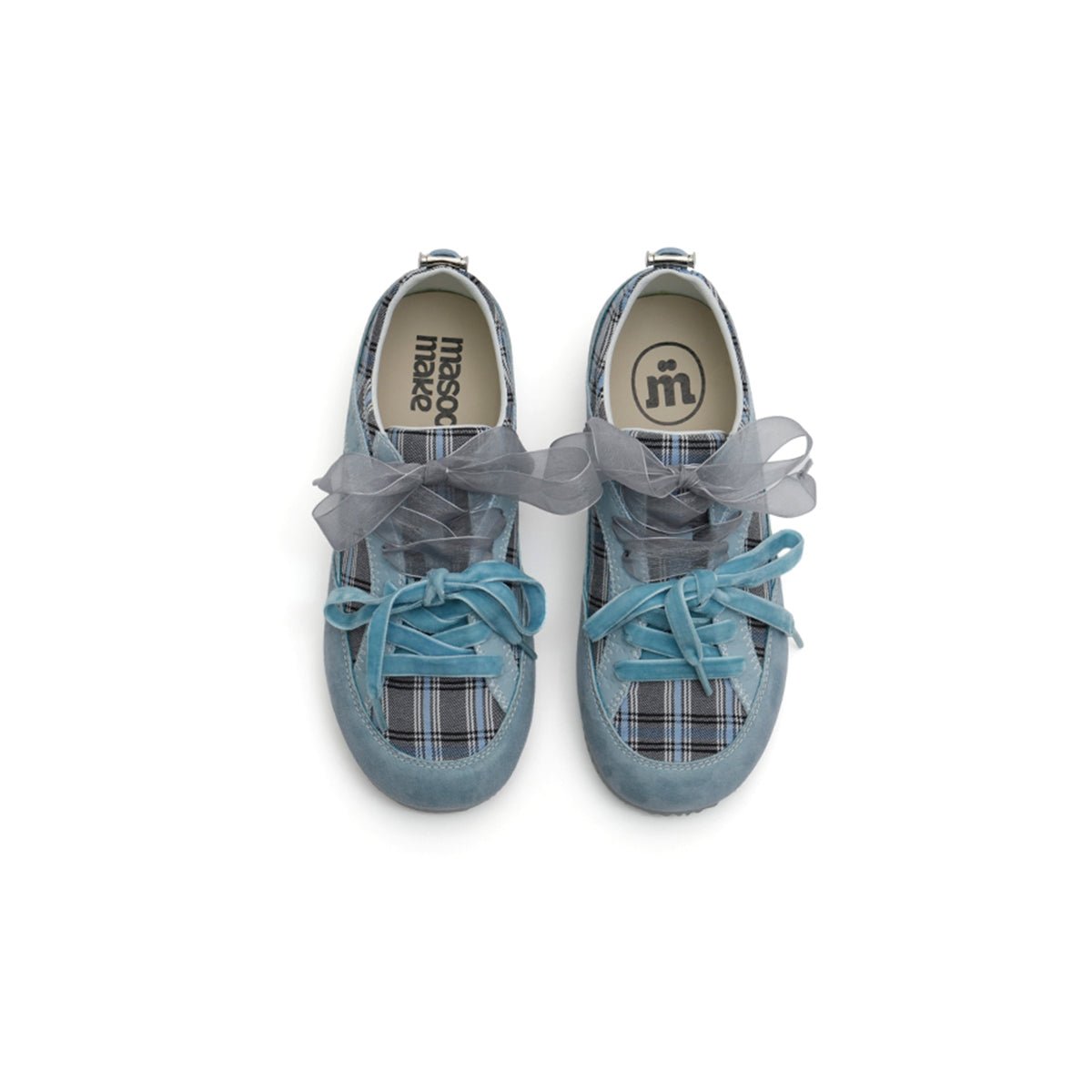 Women's Plaid Ribbon Lace GAT Sneakers – Coquette Flat Trainer Shoes