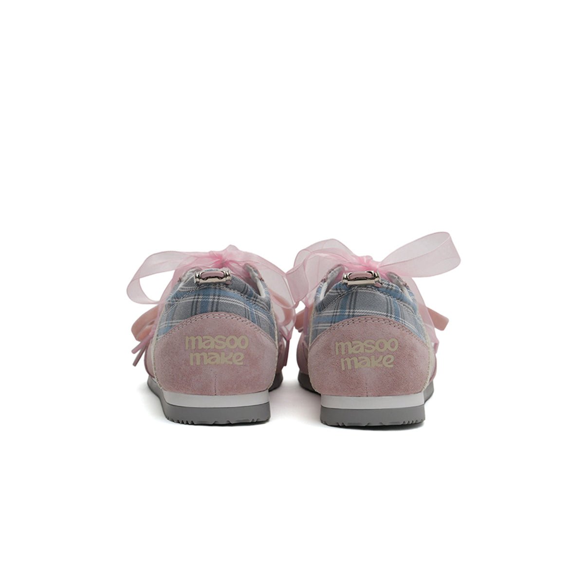 Women's Plaid Ribbon Lace GAT Sneakers – Coquette Flat Trainer Shoes