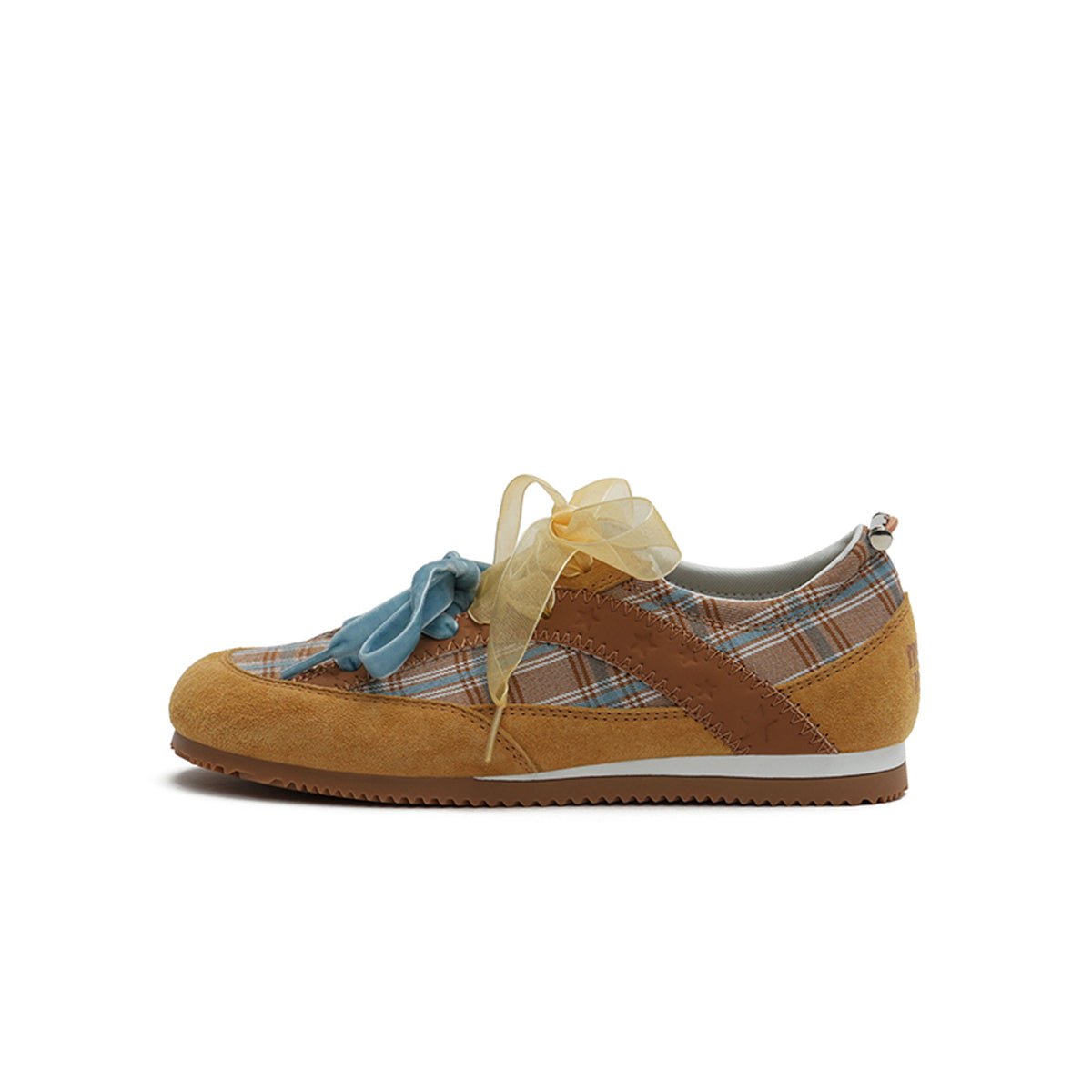 Women's Plaid Ribbon Lace GAT Sneakers – Coquette Flat Trainer Shoes