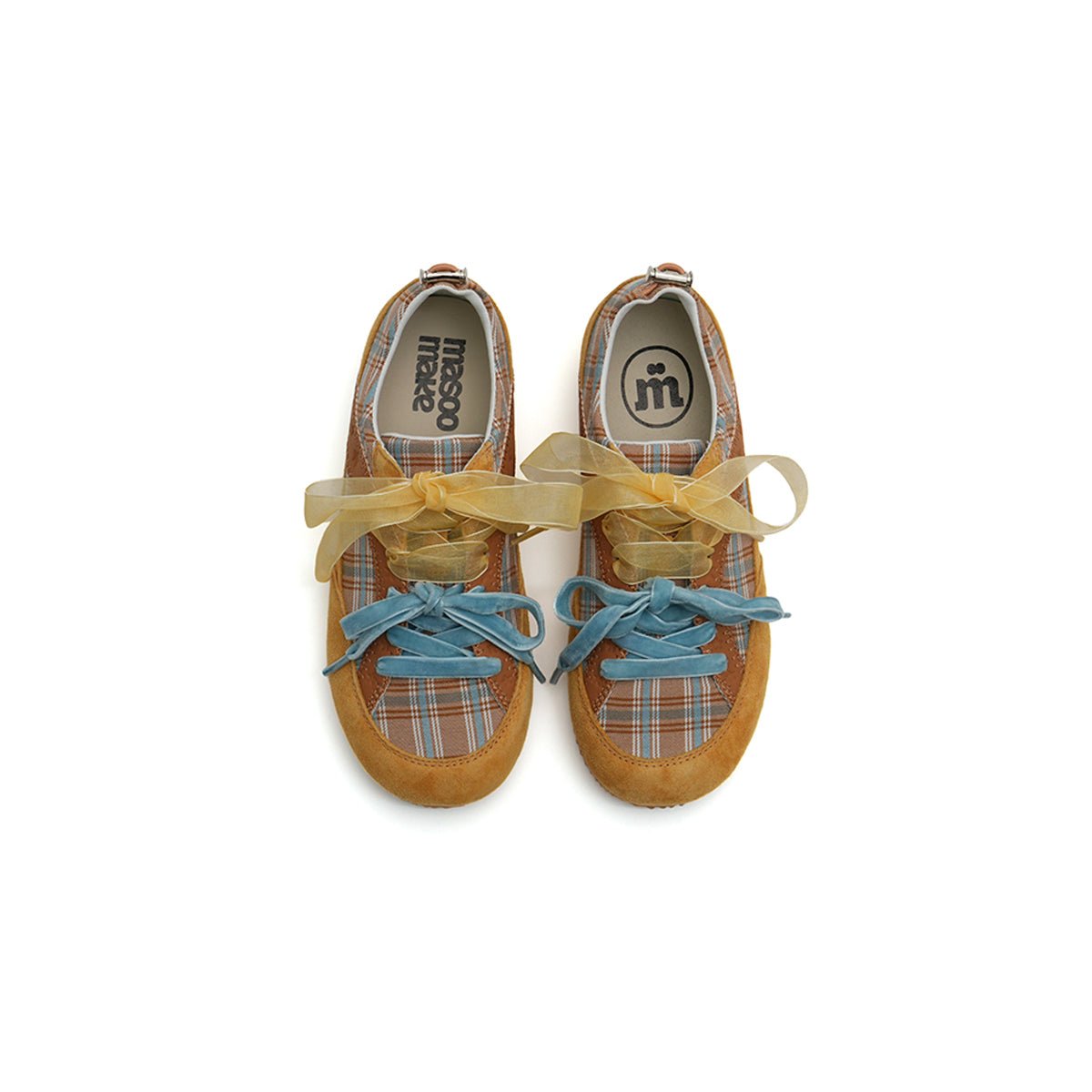 Women's Plaid Ribbon Lace GAT Sneakers – Coquette Flat Trainer Shoes