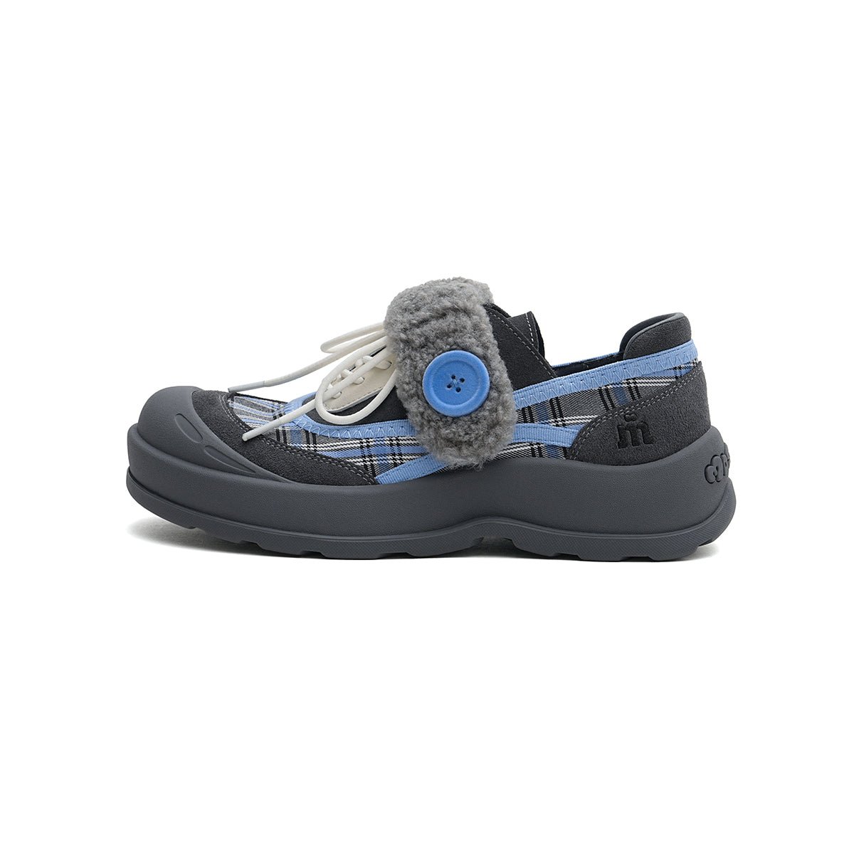 Women's Plaid Sherpa Chunky Sneakers – Cozy Lace - Up Shoes