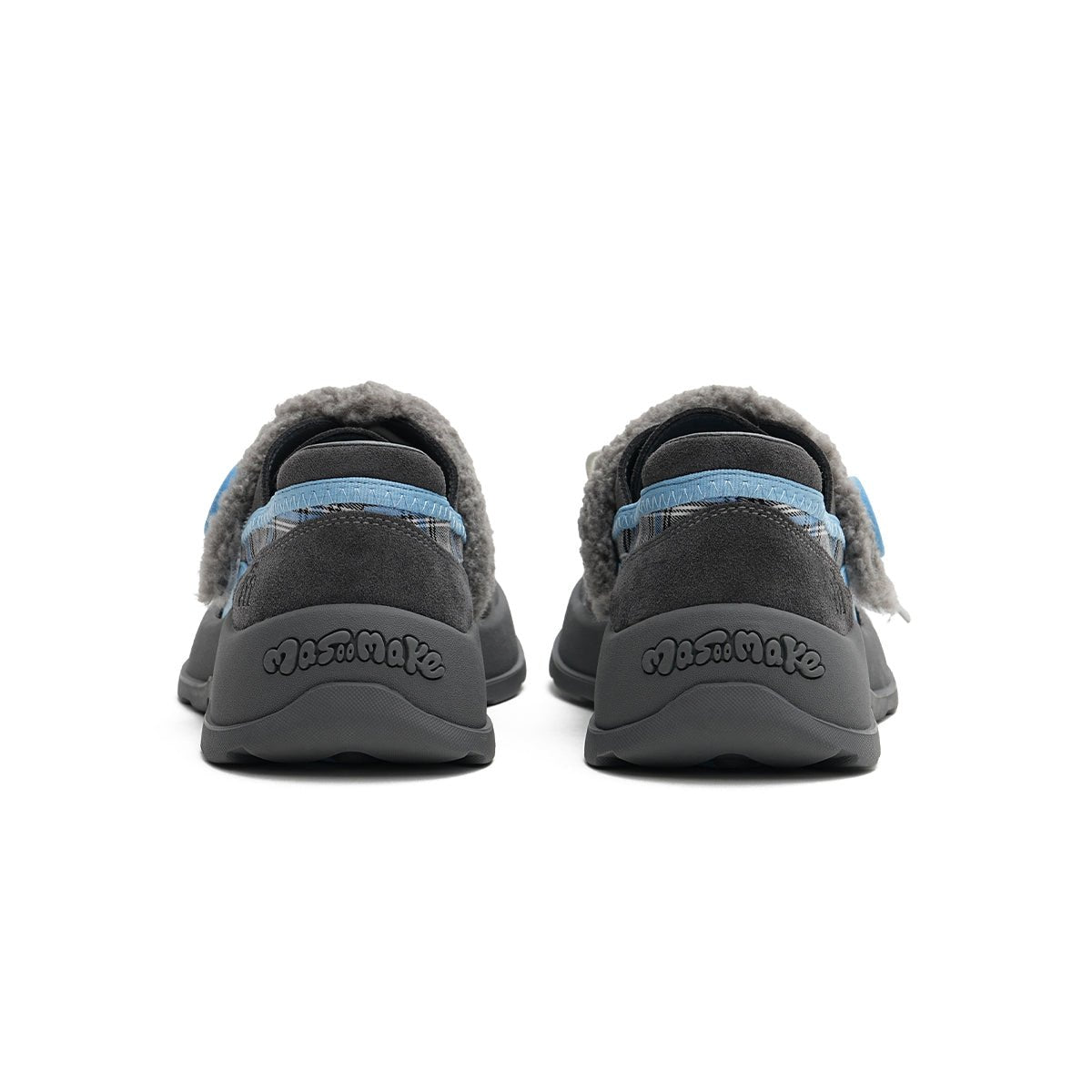 Women's Plaid Sherpa Chunky Sneakers – Cozy Lace - Up Shoes