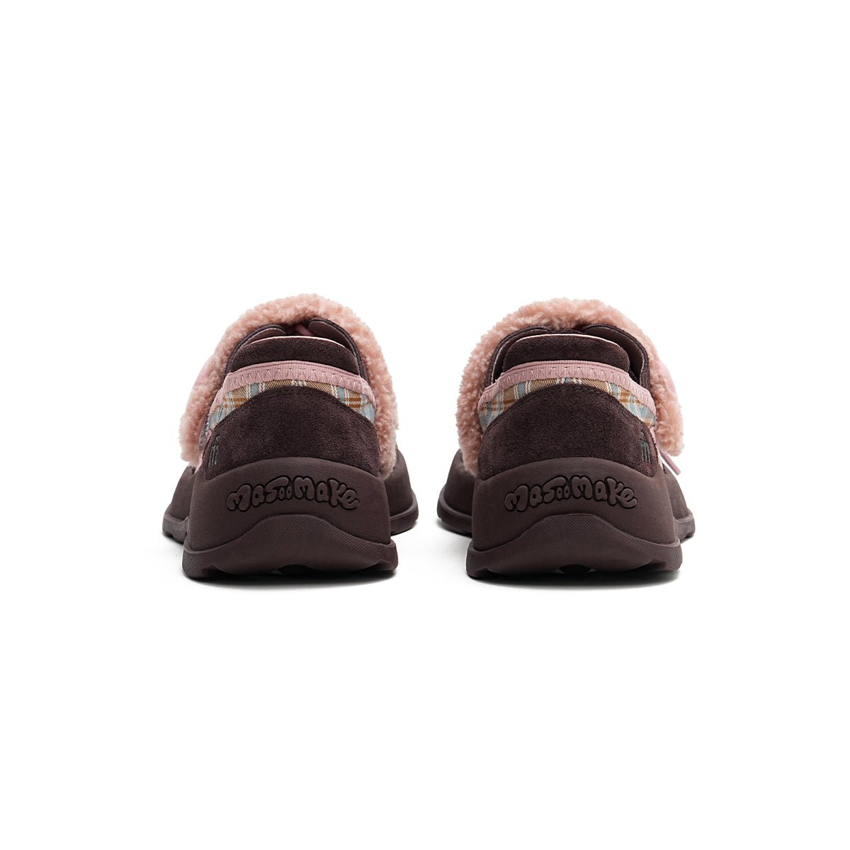 Women's Plaid Sherpa Chunky Sneakers – Cozy Lace - Up Shoes