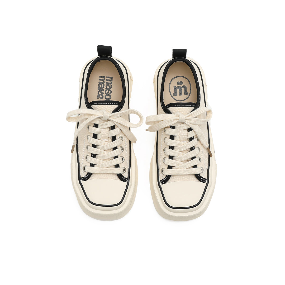 Women's Platform Canvas Low-Top Sneakers – Beige
