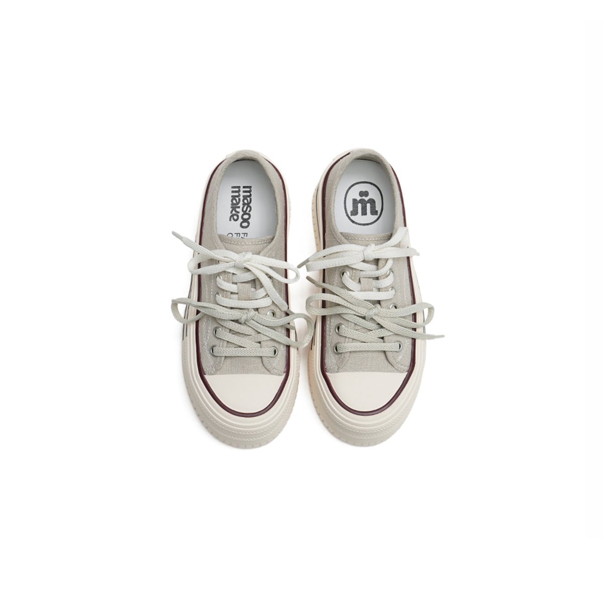 Women's Platform Canvas Sneakers – Double Stripe Chunky Shoes