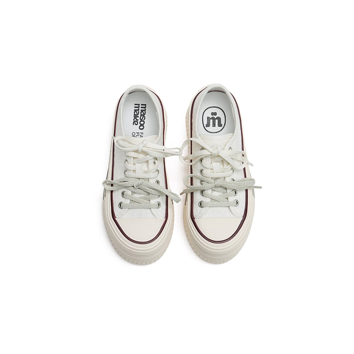 Women's Platform Canvas Sneakers – Double Stripe Chunky Shoes
