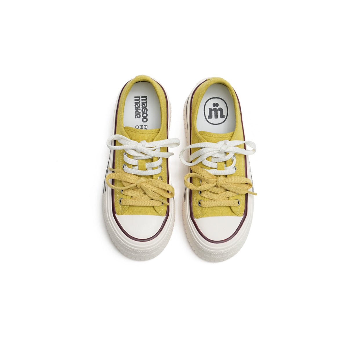 Women's Platform Canvas Sneakers – Double Stripe Chunky Shoes