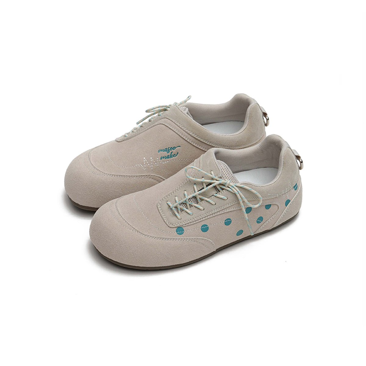 Women's Polka Dot Chunky Toe Sneakers – Kawaii Suede Campus Shoes