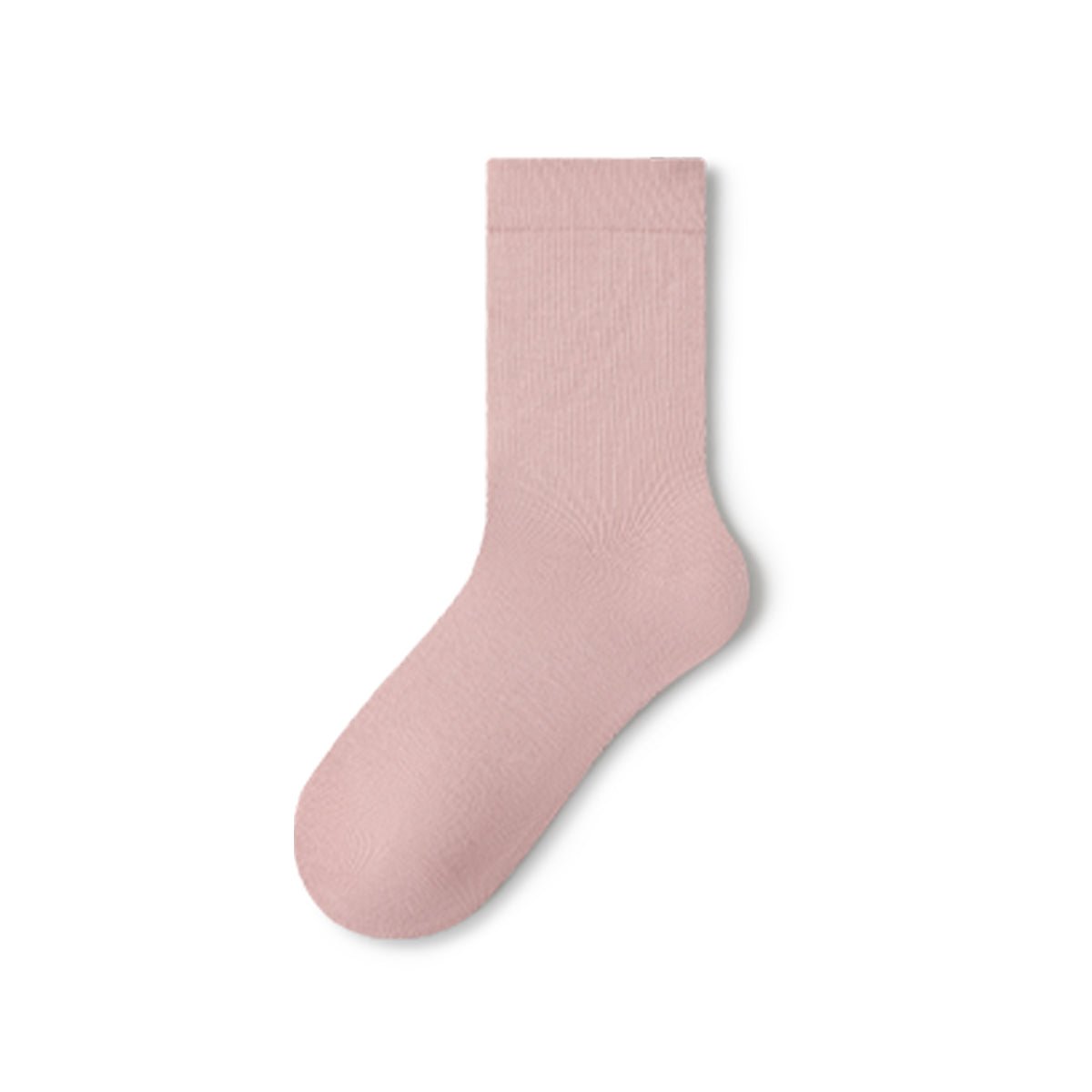 Women's Pure Cotton Mid - Calf Socks – 5 - Pair Solid Color All - Season Set