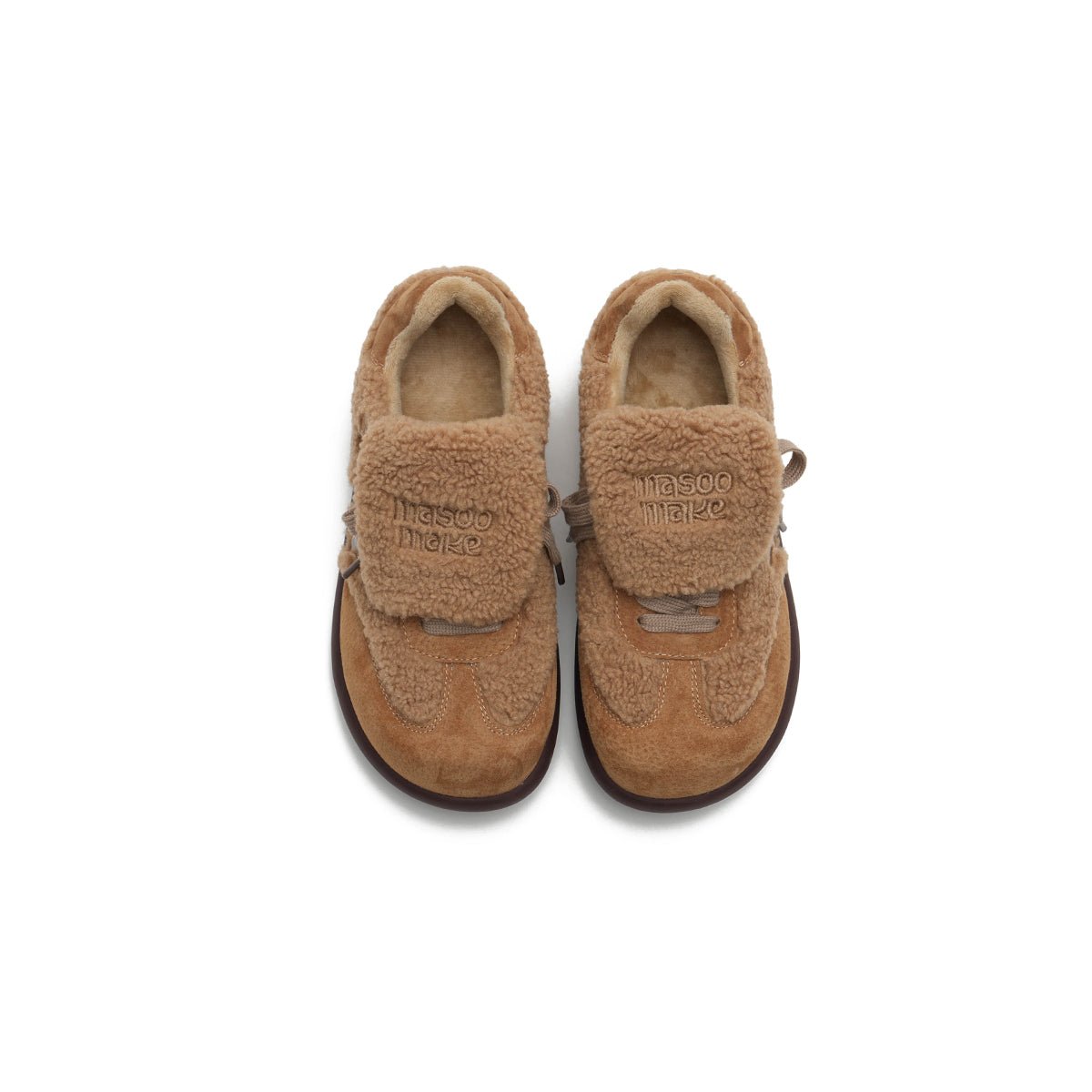 Women's Sherpa Velcro Sneakers – Plaid Star Patch Cozy Winter Shoes