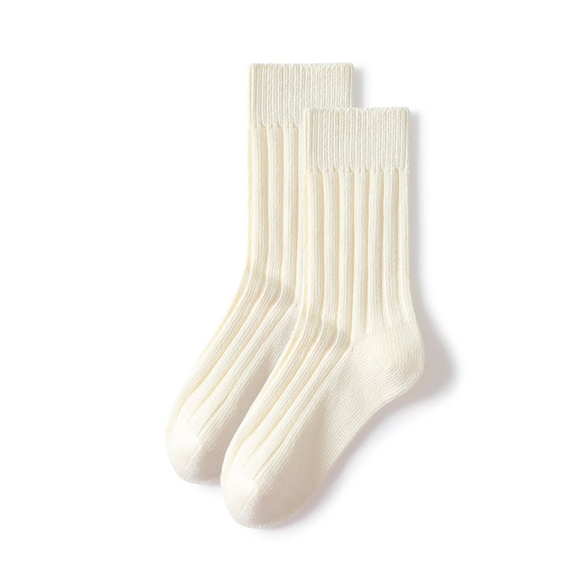 Women's Solid Thick Ribbed Vertical Pattern Mid - Calf Socks - All - Season Single Pair