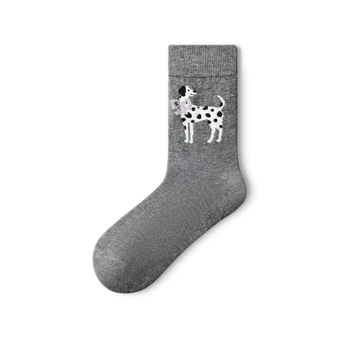 Spotted Dalmatian Wool Mid - Calf Socks – Women's 4 - Pair Winter Set