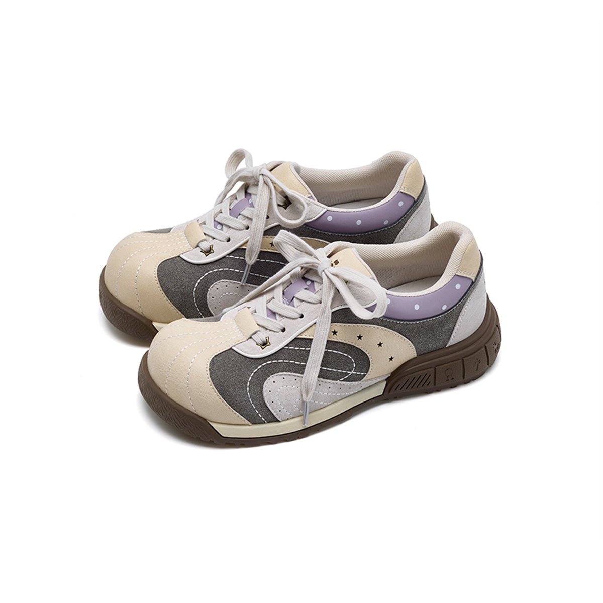 Women's Star Chunky Toe Platform Sneakers – Kawaii Suede Trainers
