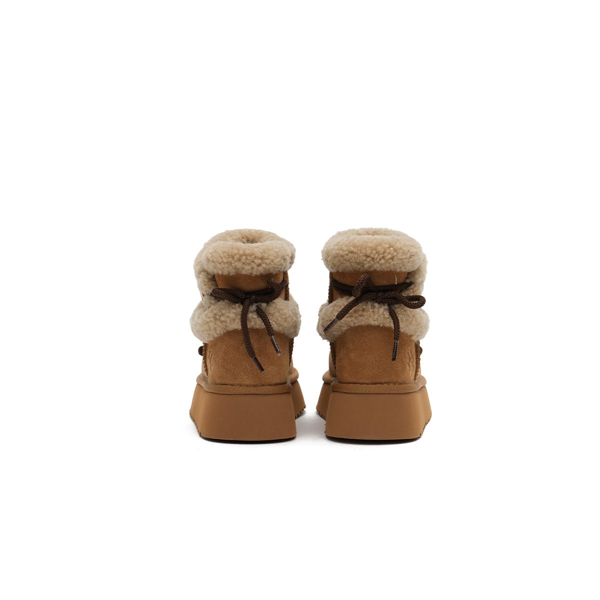 Women's Suede Platform Snow Boots – Pom Pom Dot Sherpa Winter Ankle Boots