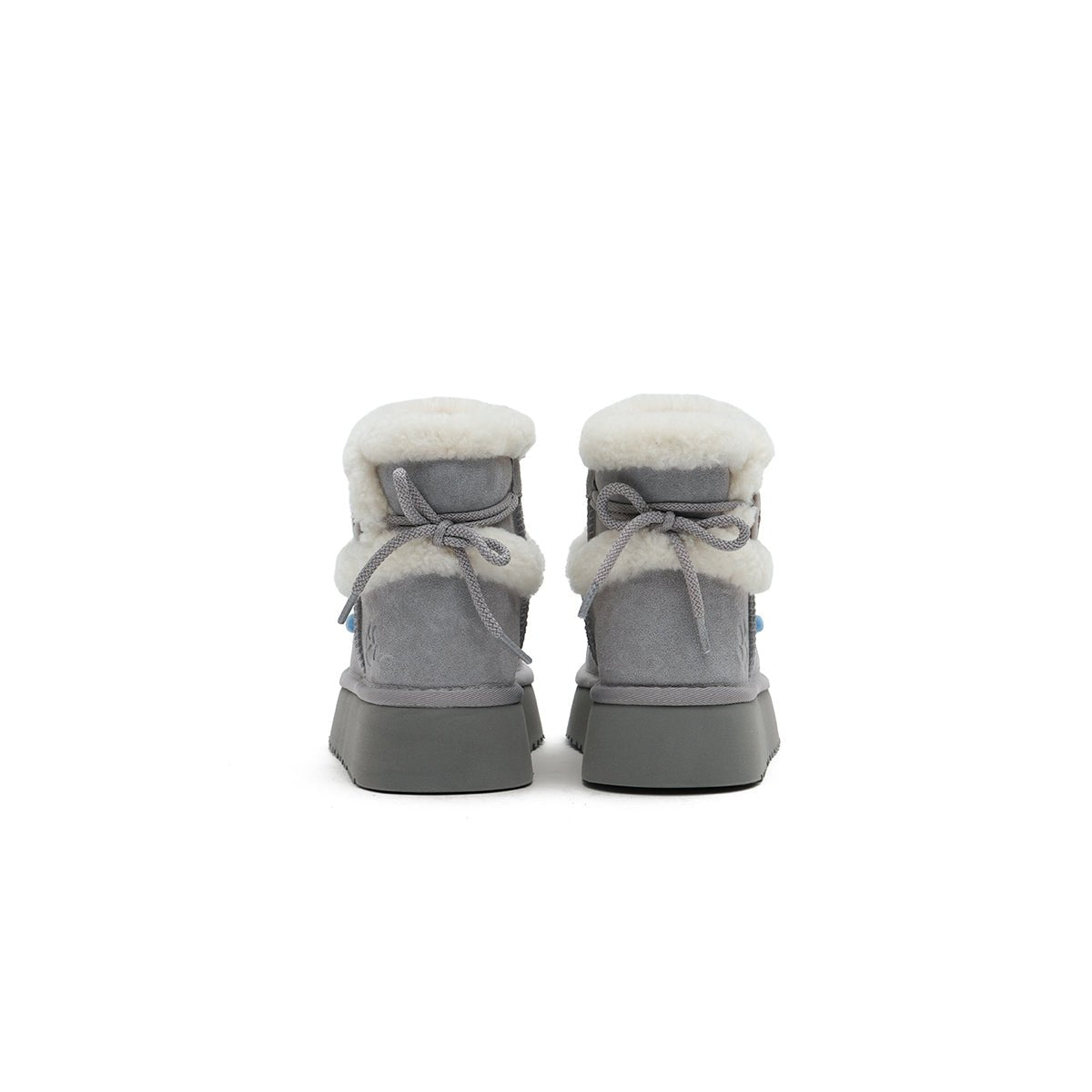 Women's Suede Platform Snow Boots – Pom Pom Dot Sherpa Winter Ankle Boots