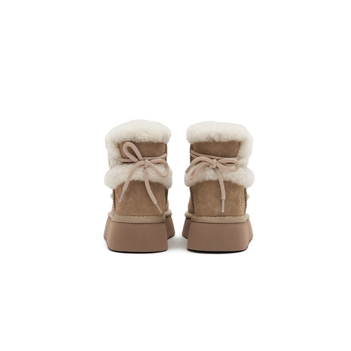 Women's Suede Platform Snow Boots – Pom Pom Dot Sherpa Winter Ankle Boots