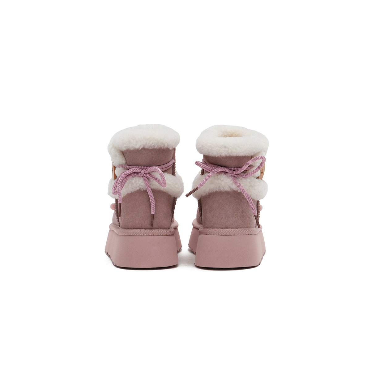 Women's Suede Platform Snow Boots – Pom Pom Dot Sherpa Winter Ankle Boots