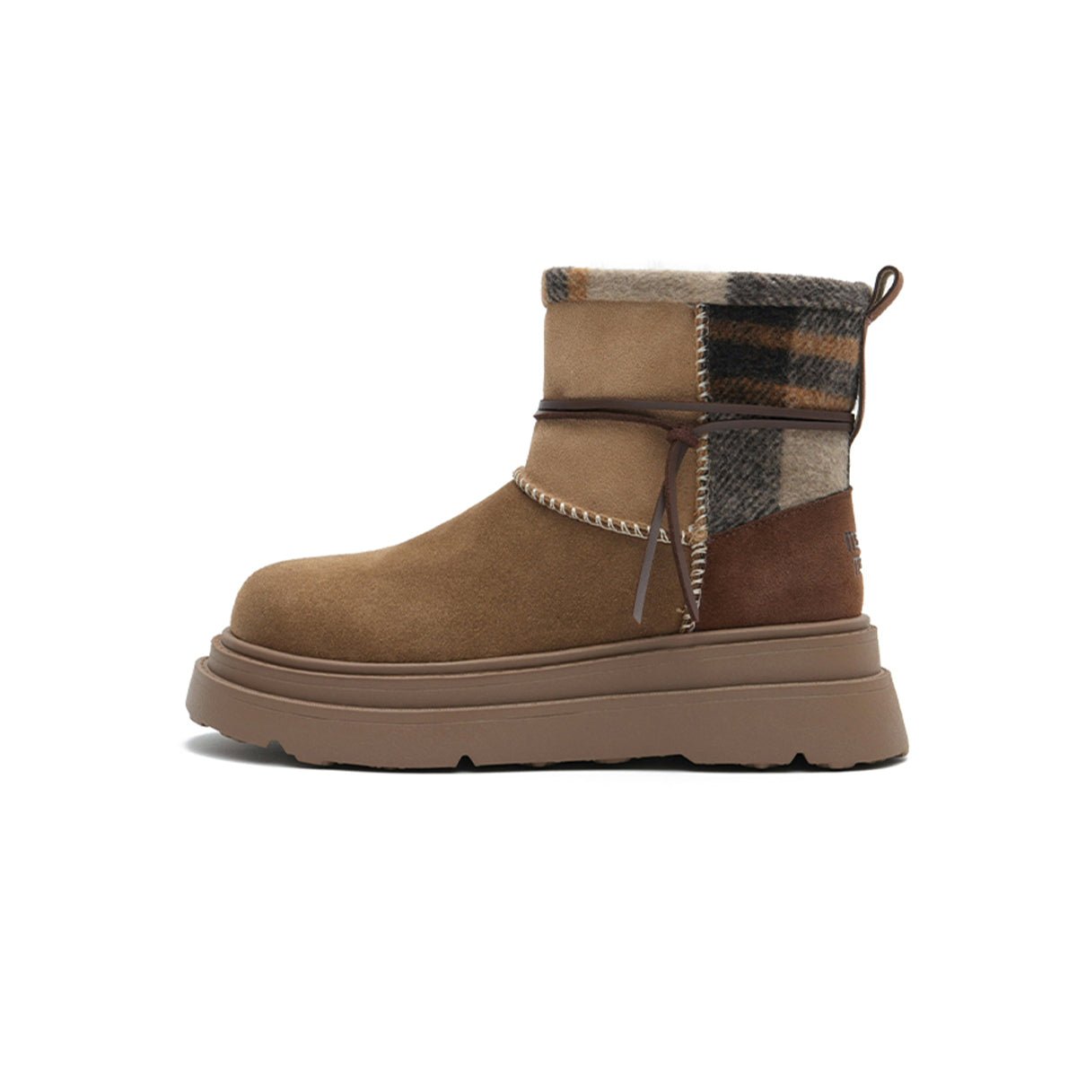 Women's Suede Platform Snow Boots – Sherpa - Lined Chunky Winter Ankle Boots