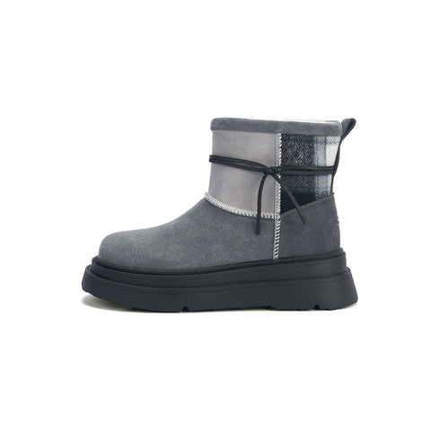 Women's Suede Platform Snow Boots – Sherpa-Lined Chunky Winter Ankle Boots