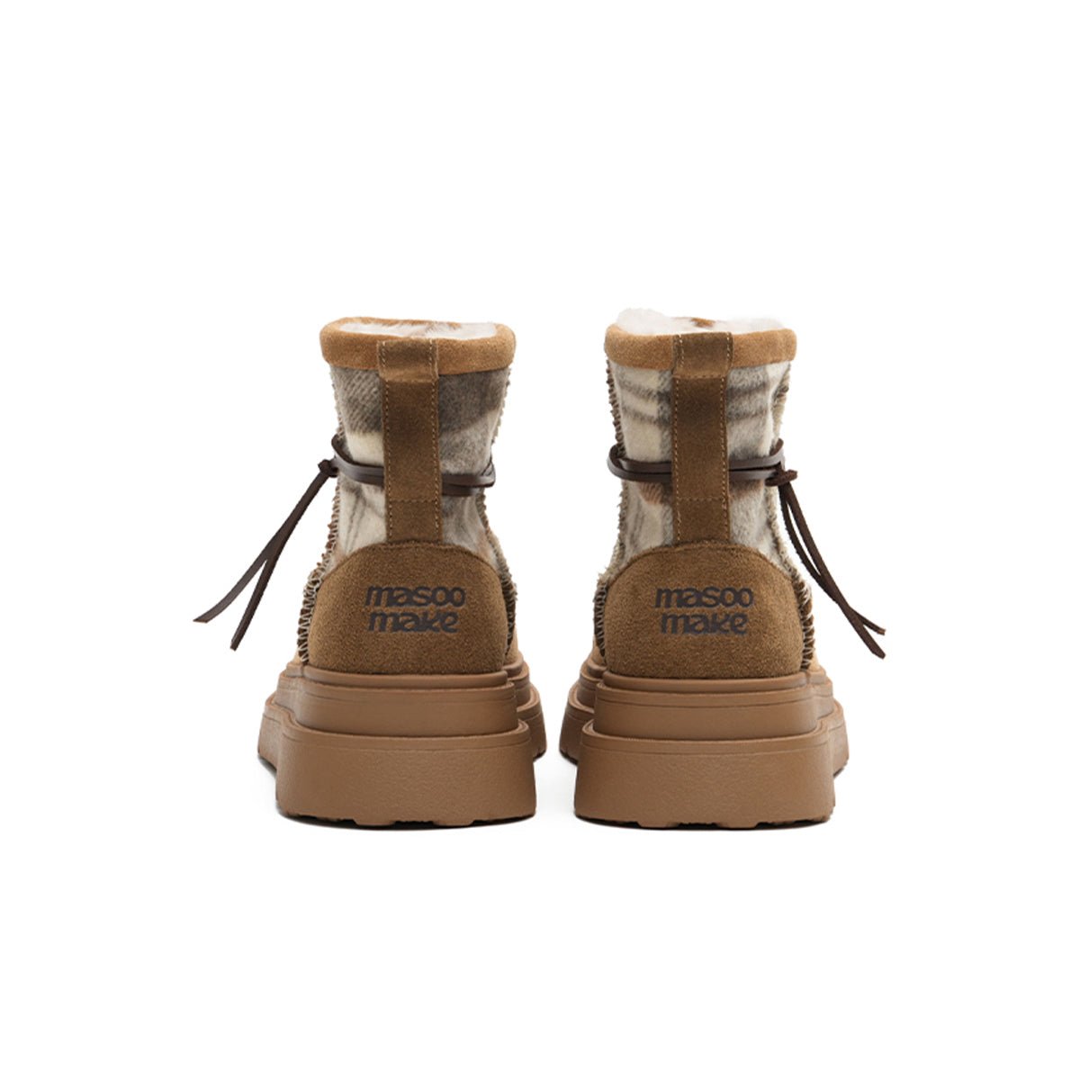 Women's Suede Platform Snow Boots – Sherpa - Lined Chunky Winter Ankle Boots