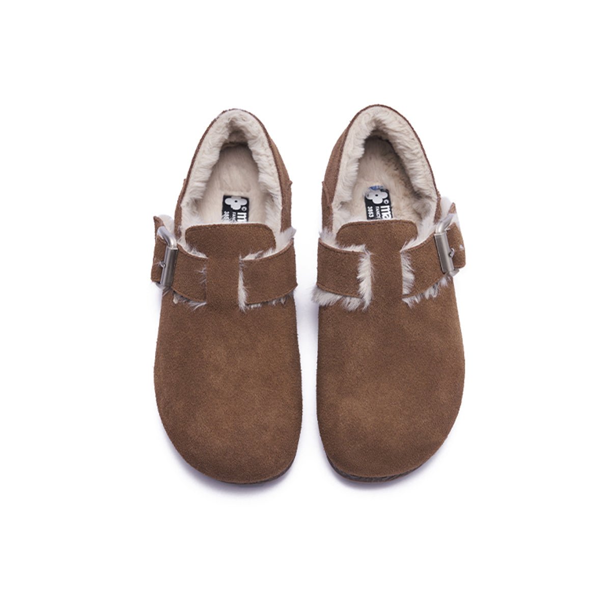 Women's Suede Shearling Clogs – Cozy Buckle Slip - On Mules