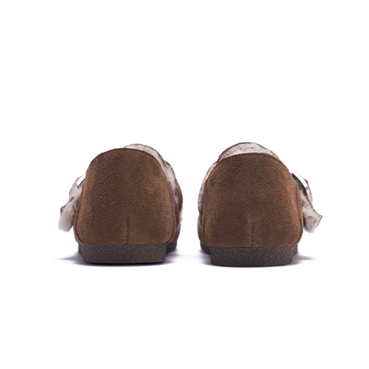 Women's Suede Shearling Clogs – Cozy Buckle Slip - On Mules