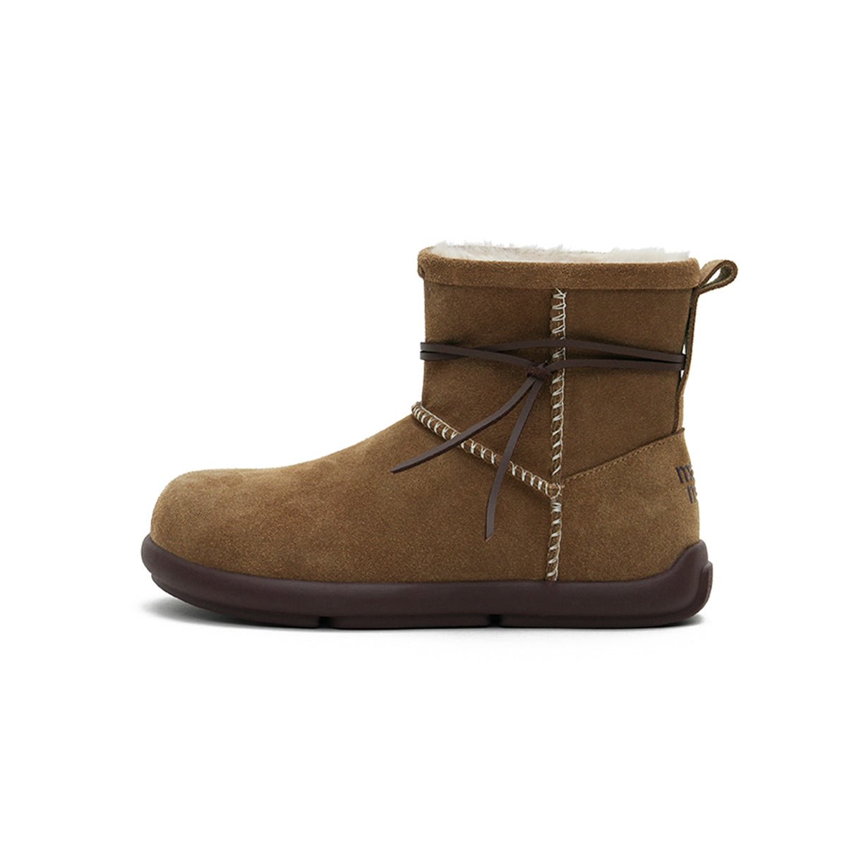 Women's Suede Sherpa - Lined Snow Boots – Moccasin Stitch Winter Ankle Boots