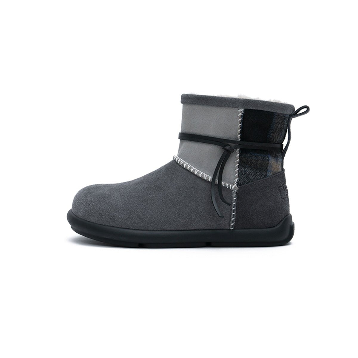 Women's Suede Sherpa - Lined Snow Boots – Moccasin Stitch Winter Ankle Boots