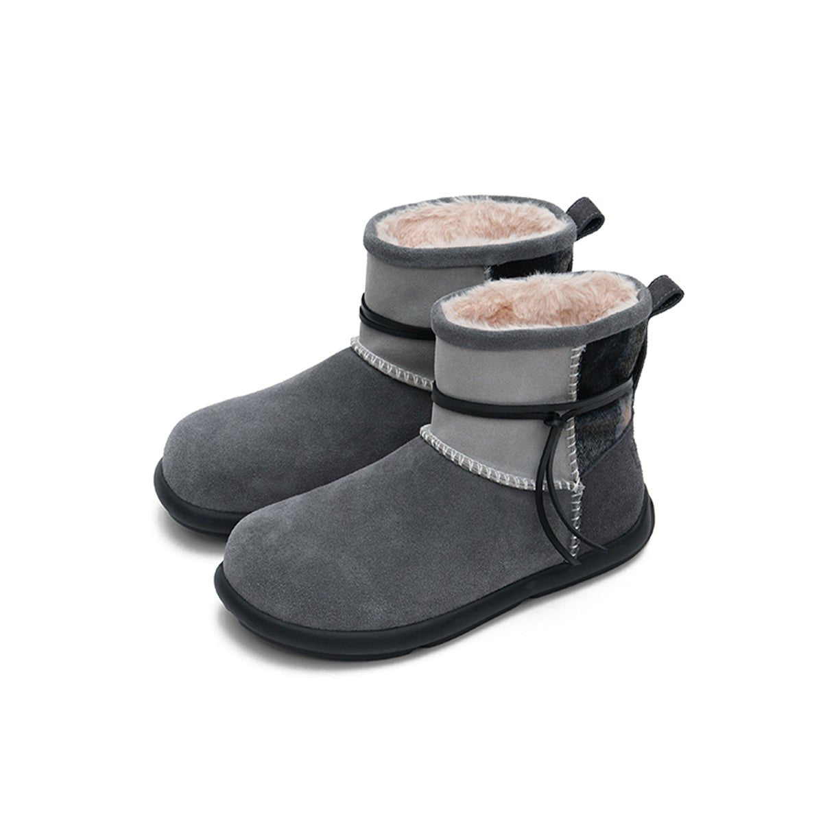 Women's Suede Sherpa - Lined Snow Boots – Moccasin Stitch Winter Ankle Boots