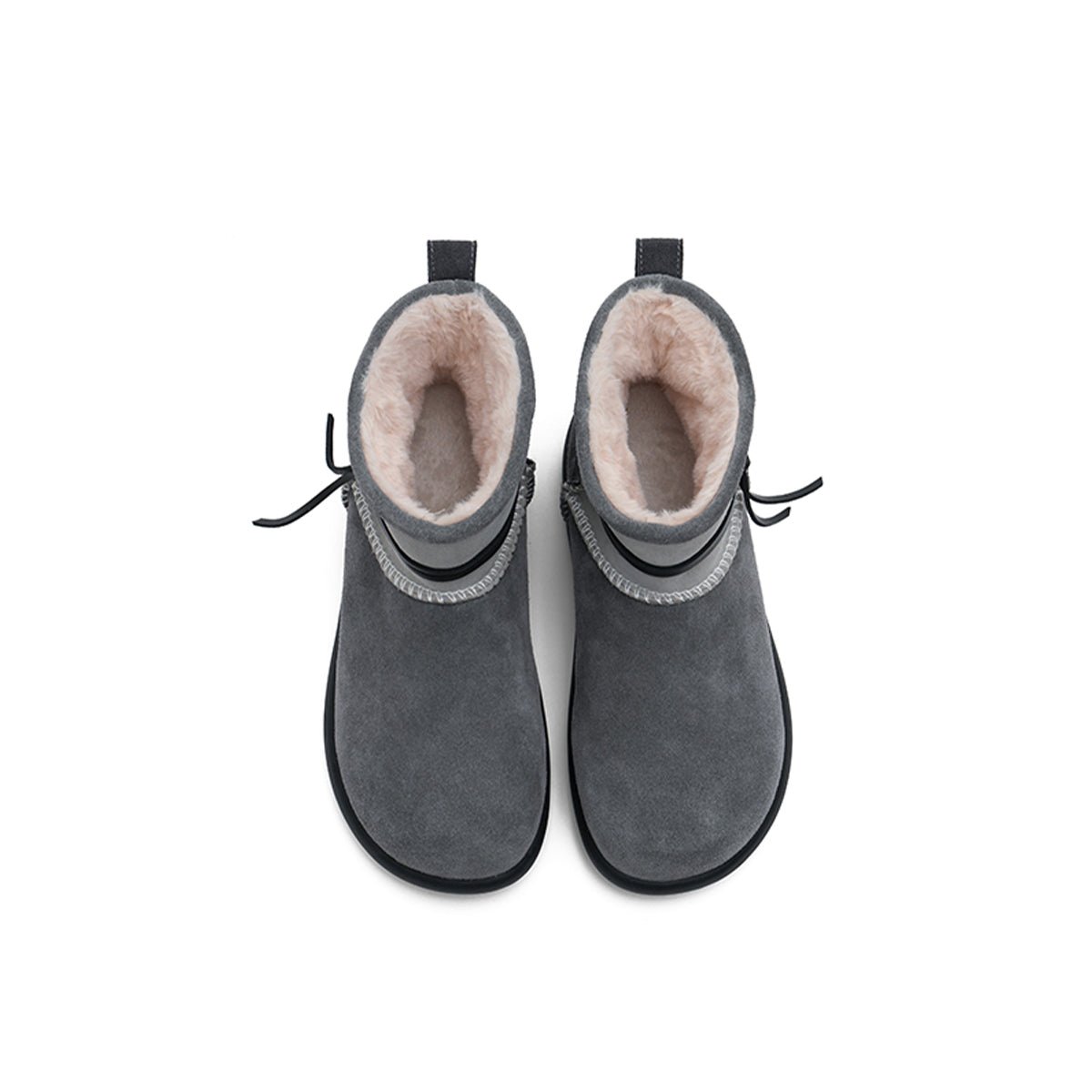 Women's Suede Sherpa - Lined Snow Boots – Moccasin Stitch Winter Ankle Boots