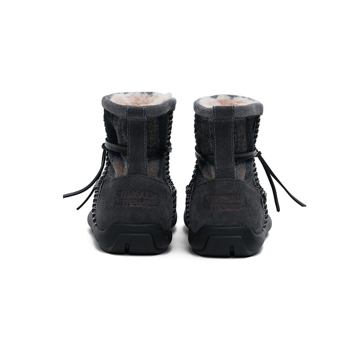 Women's Suede Sherpa - Lined Snow Boots – Moccasin Stitch Winter Ankle Boots