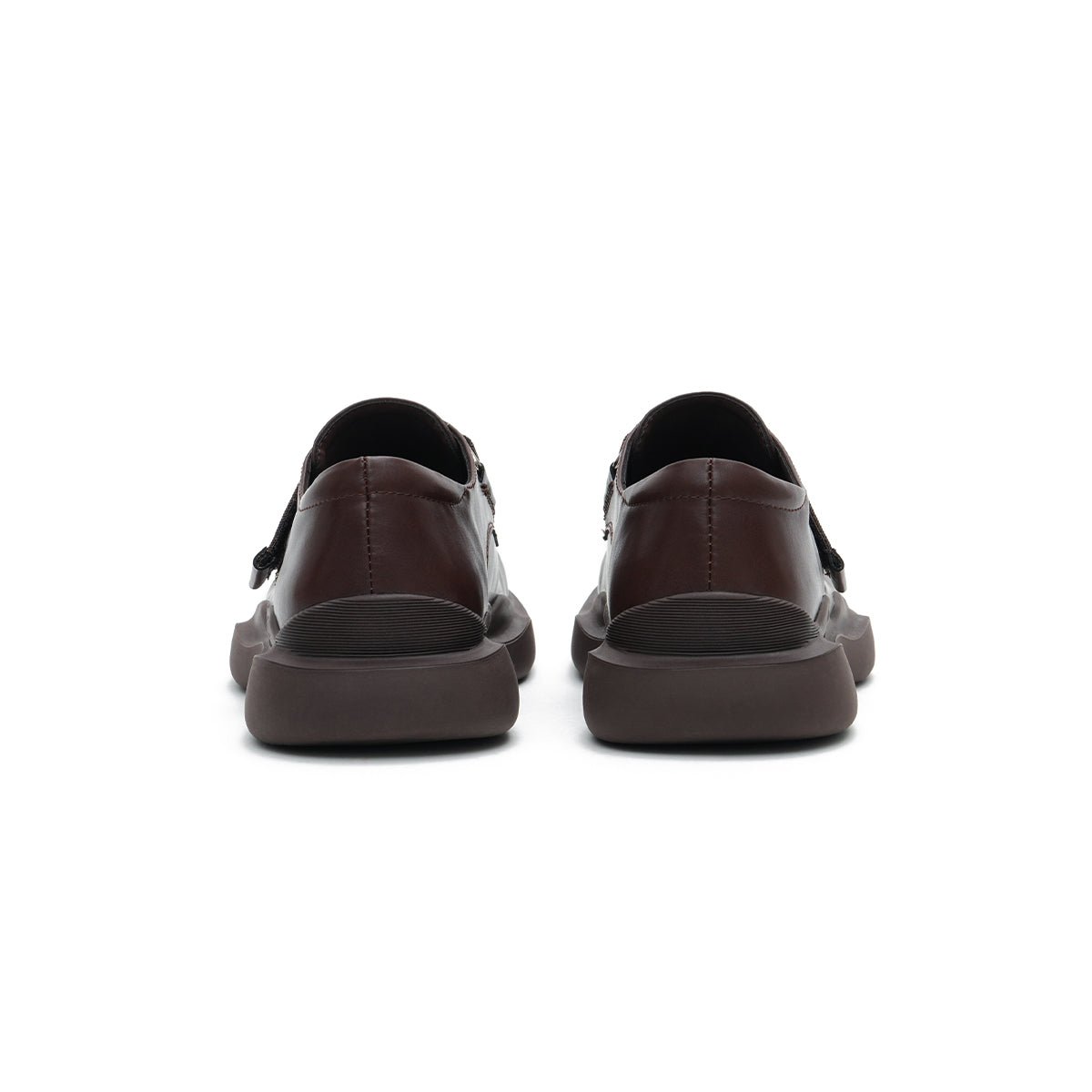 Women’s Velcro Platform Loafers – Round - Toe Chunky Leather Slip - Ons