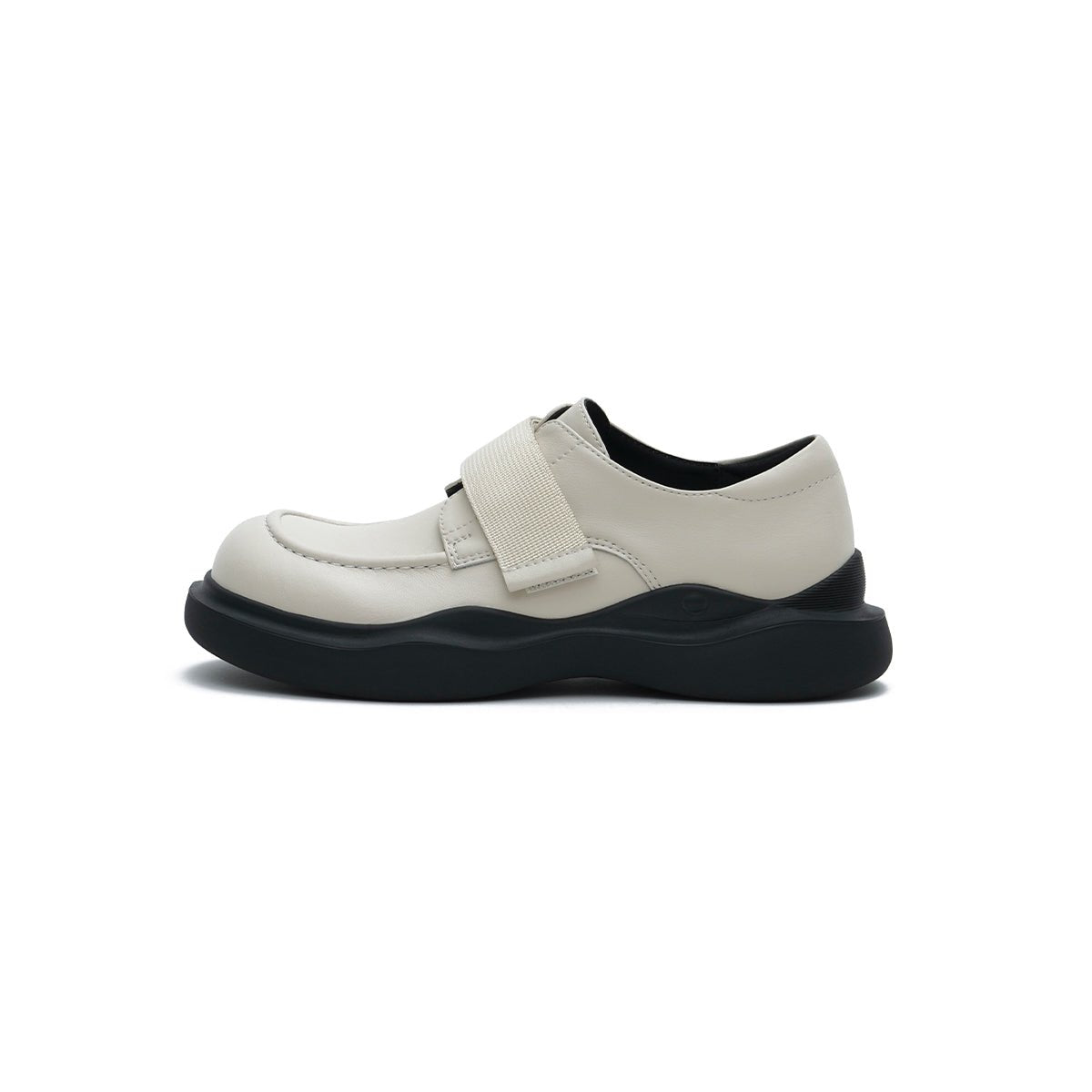 Women’s Velcro Platform Loafers – Round - Toe Chunky Leather Slip - Ons