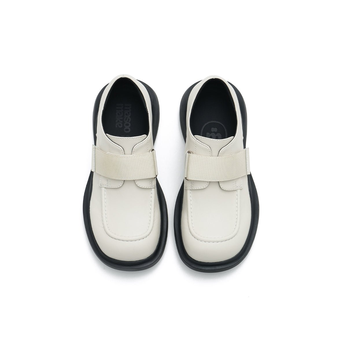 Women’s Velcro Platform Loafers – Round - Toe Chunky Leather Slip - Ons
