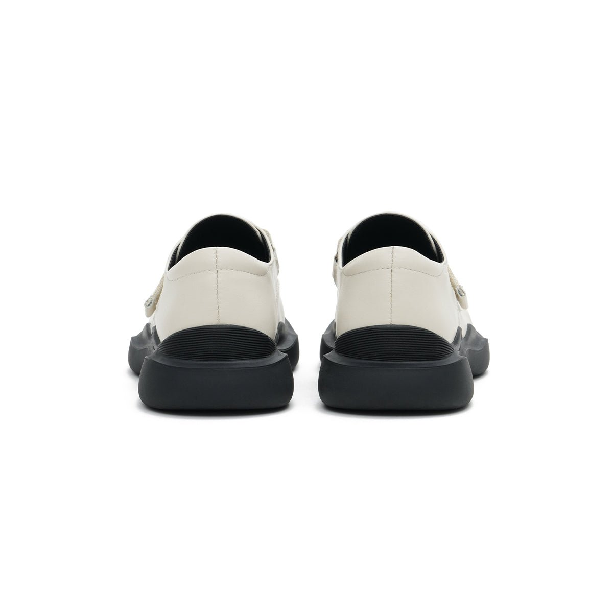 Women’s Velcro Platform Loafers – Round - Toe Chunky Leather Slip - Ons
